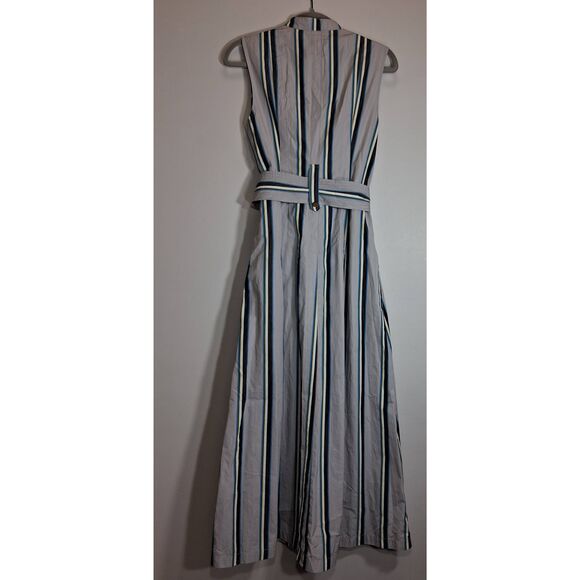 Diane von furstenberg womens size 6 long maxi shirt dress stripe gray - Picture 6 of 10